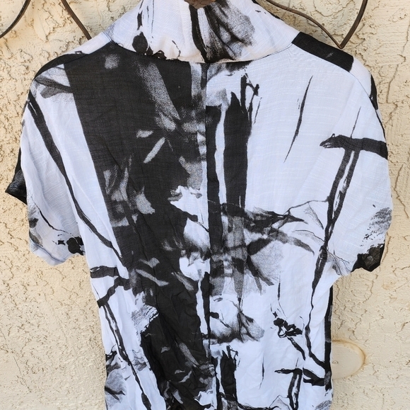 Periwinkle Cowl Neck SS Black & White Sz XXL Dress - Picture 4 of 11